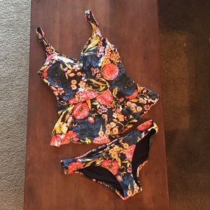 Anthropology Floral Print Tankini